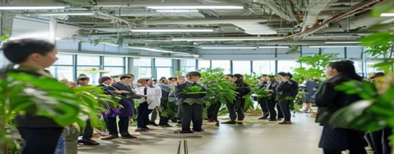 害羞草知识站与多所高校植物学实验室合作备忘录签署现场，专家学者共同出席，学术氛围浓厚